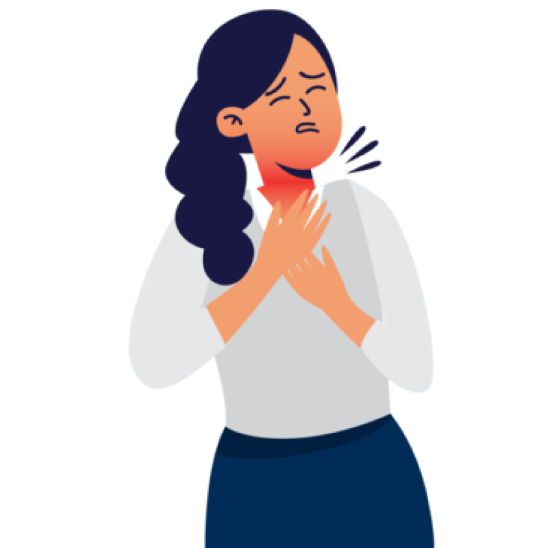 Patient with sore throat